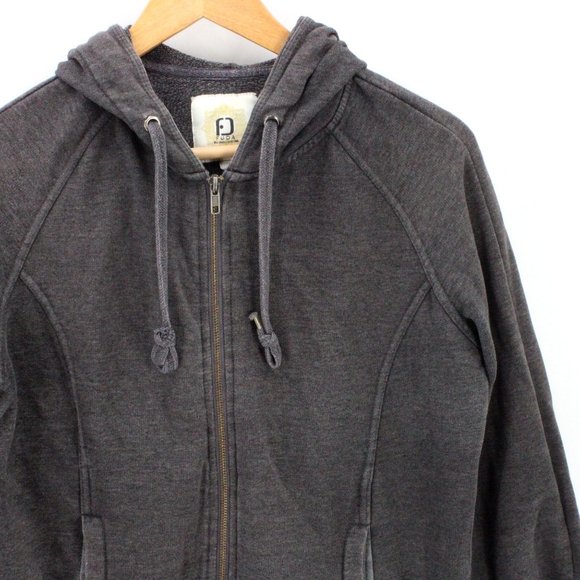 FUDA Hoodie Sweatshirt Women's Gray Full Zip Long Sleeve Cotton Size Small S - Picture 2 of 8